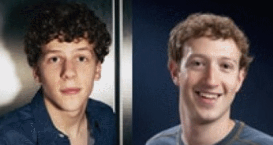 Eisenberg on the left | Zuckerberg on the right That's a lot of berg!